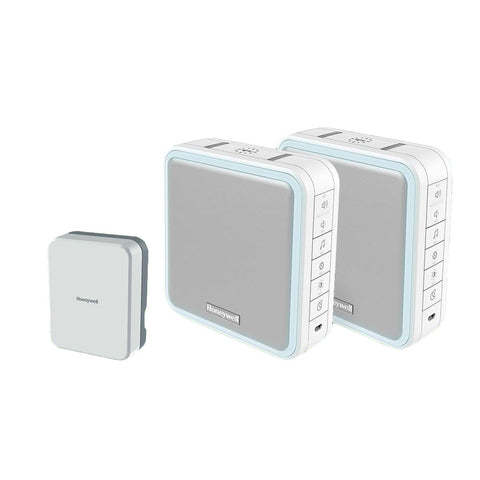 Honeywell Home 200m Wireless Twin Chime unit Kit, With Wired to Wireless Extender - DC915Nx(2)/DCP917s