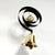 Traditional Butlers Bell & Shaped Brass/Black Pull With Nylon Cord