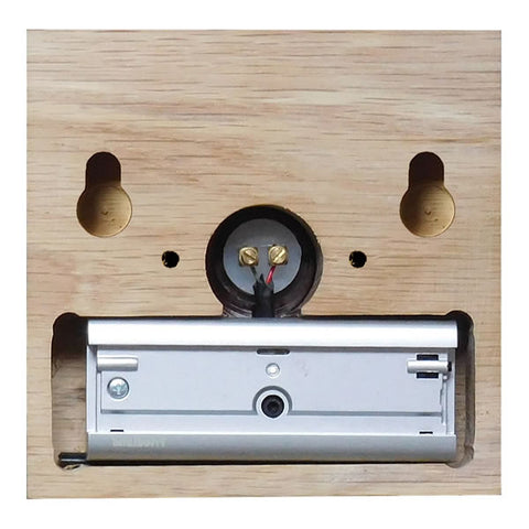 Wireless Brass Push on a Natural Solid Oak plinth with Mistral Long Range 500m Plug-in Chime