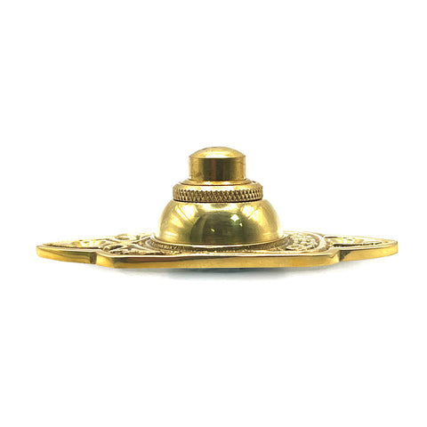 Traditional Style "Ornate Press" Rectangle Brass Bell Push