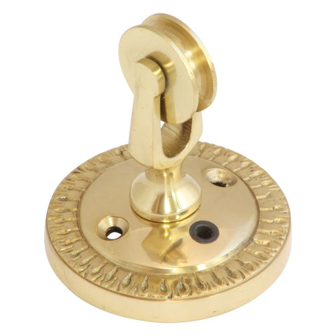 Butlers Bell Round Rose Plate Pulley - Polished Brass