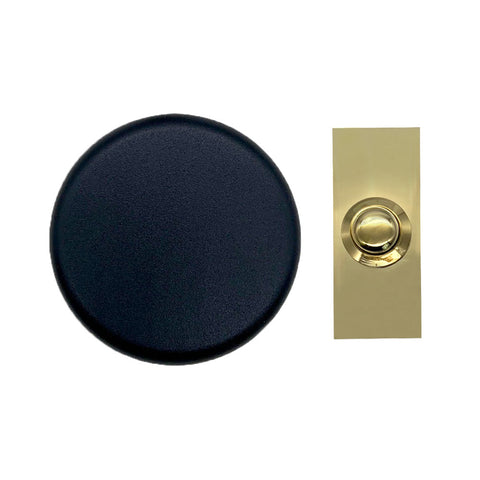 Doorbell World Black Wind-Up Mechanical Doorbell with Brass Push - DBW-5858Bk/2204Bs