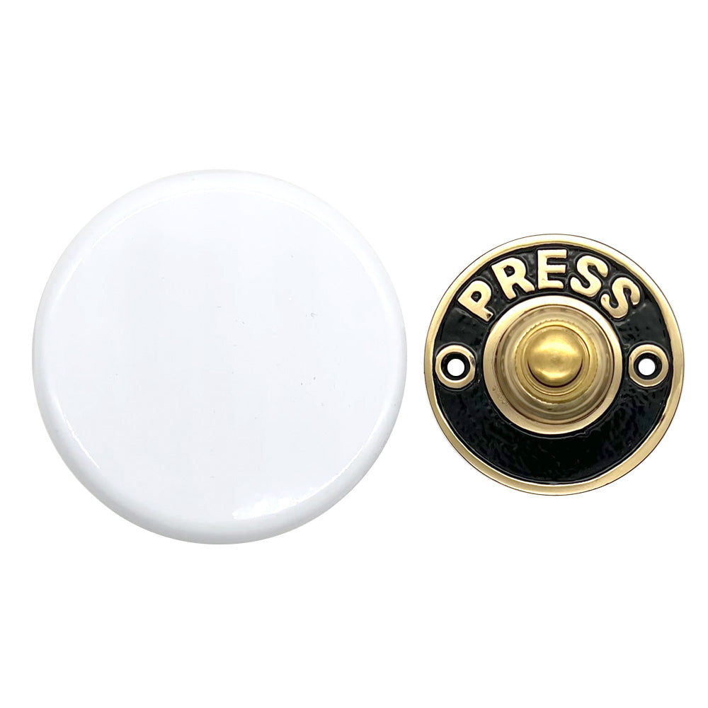 PRESS Retro Push Button Doorbell in Brass