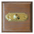 Tudor Oak Plinth varnished, 120mm square, with rectangular Brass wired doorbell Push button