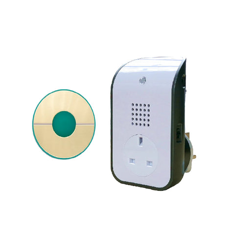 UNI-COM Wireless 150m Plug through Doorbell Kit with Brass wireless bell push button