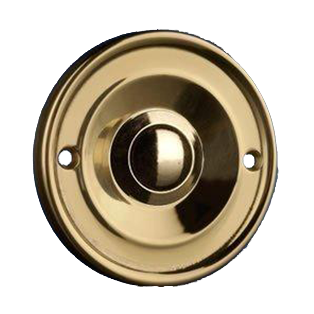 Brass Doorbell button, 2.5" (63mm) diam, Flush Fitting Doorbell World
