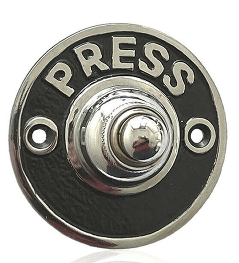 Wired Bell Push Chrome and Black with Press 60mm - DBW-2207P1CrPress