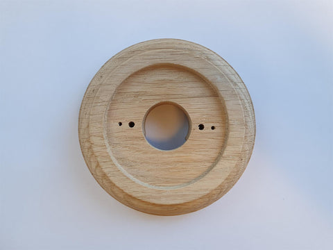 Natural Oak Round Period Plinth, For (3") Bell push and Extender