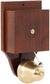 Zamel Wired Wall Mounted Retro Striker Doorbell, brass bell on a dark stained wood case