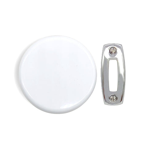 Doorbell World Wind up Mechanical Doorbell - White with standard Chrome push